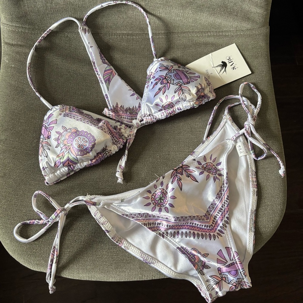 NWT Sabo Skirt | Purple and White Bikini